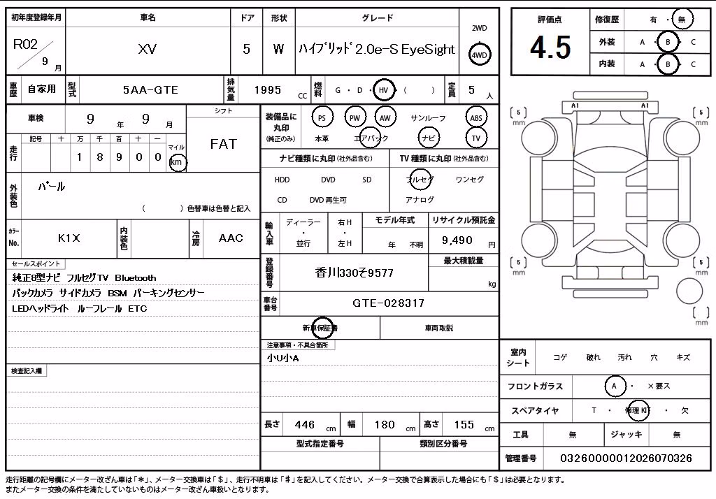 SUBARU XV