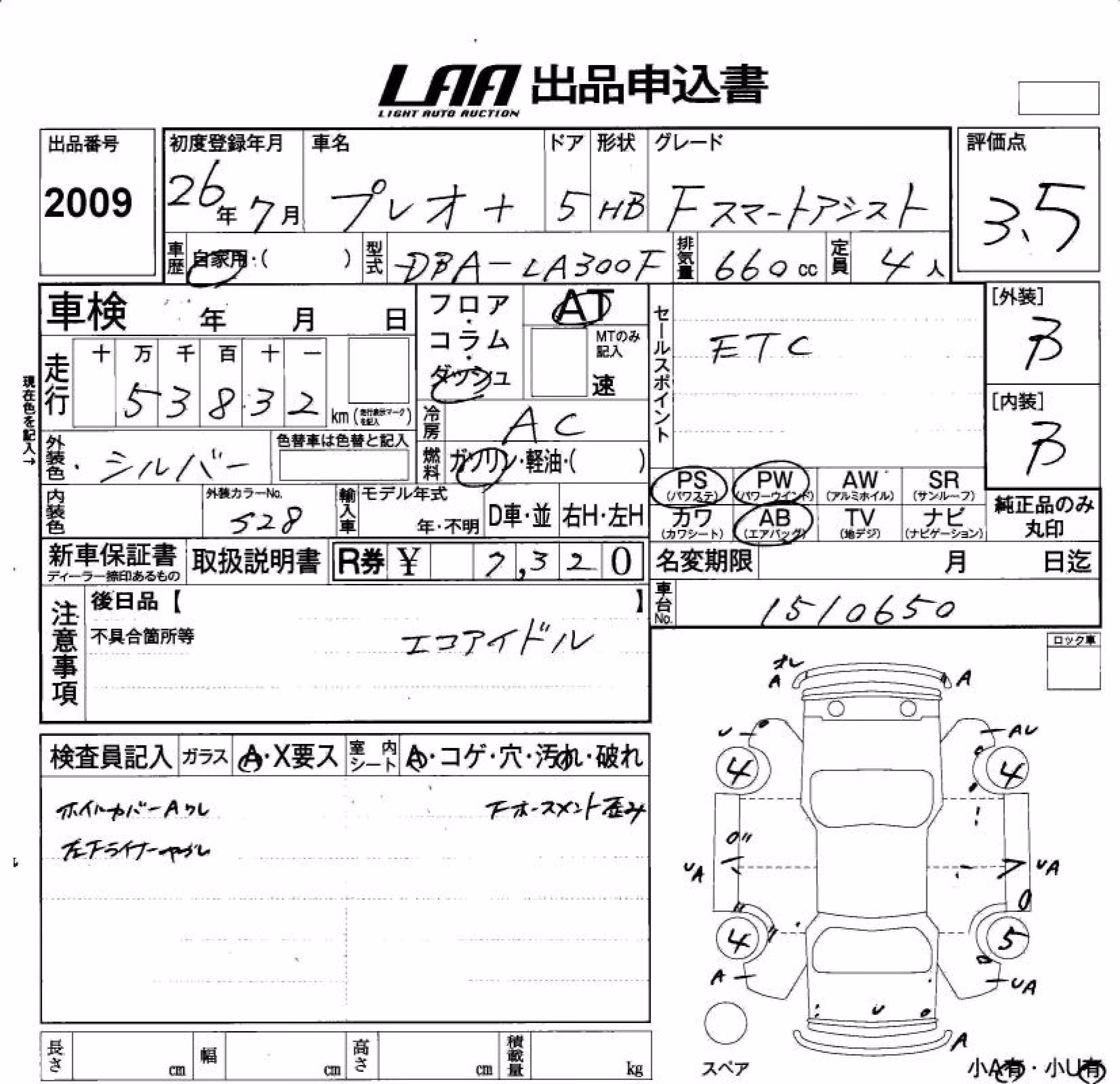 SUBARU PLEO PLUS