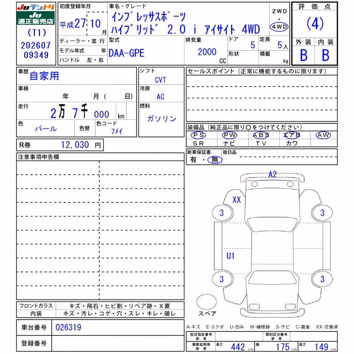 SUBARU XV