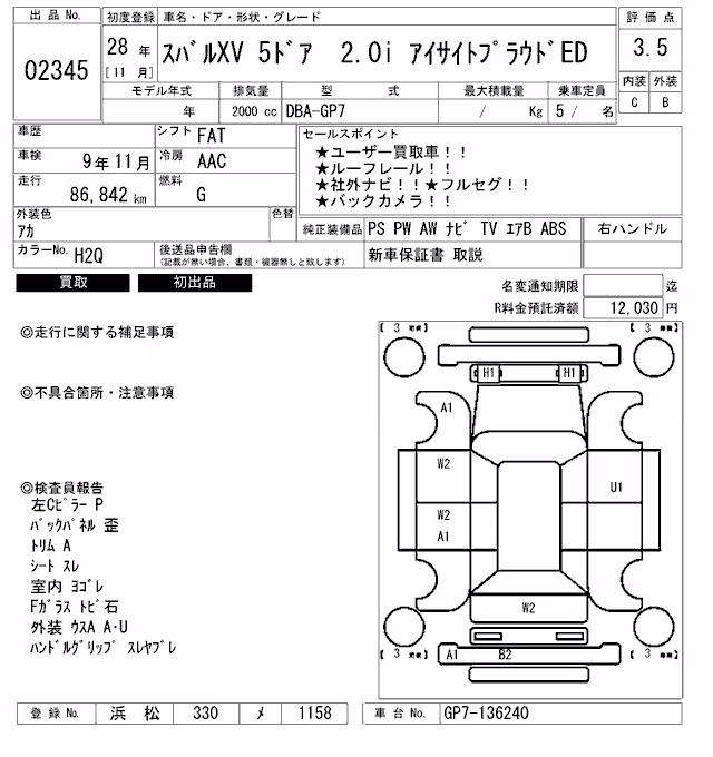 SUBARU XV