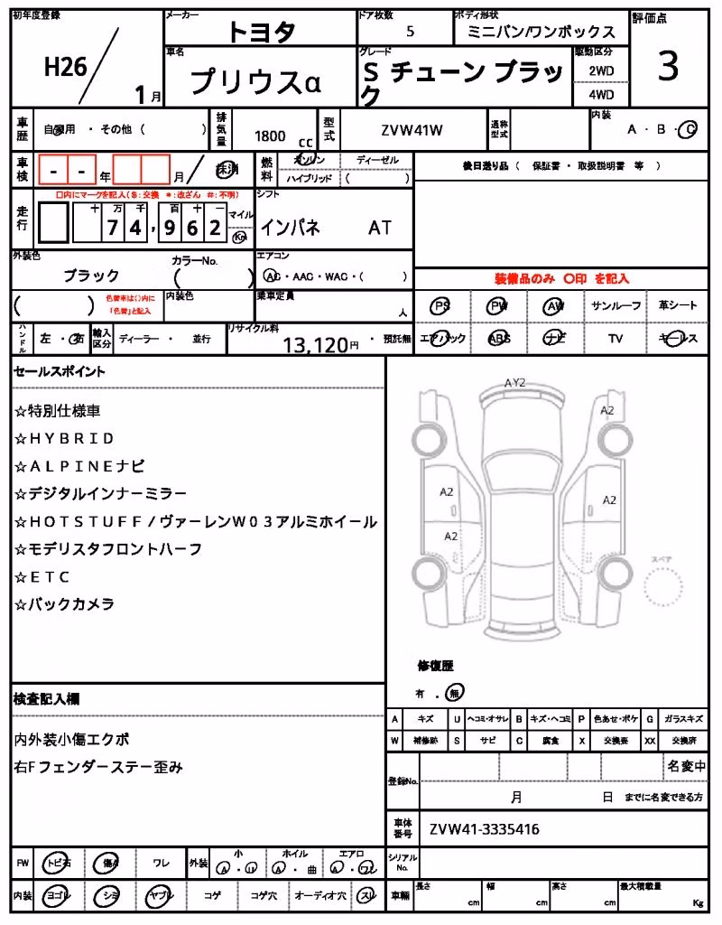 TOYOTA PRIUS ALPHA