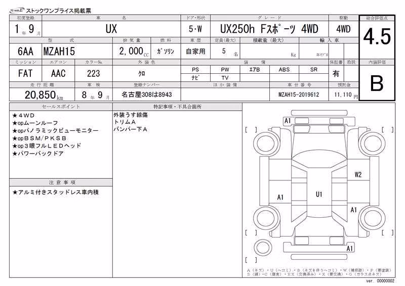 LEXUS UX250H