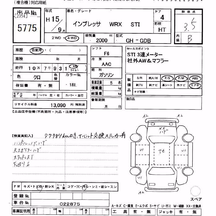 SUBARU IMPREZA WRX STI