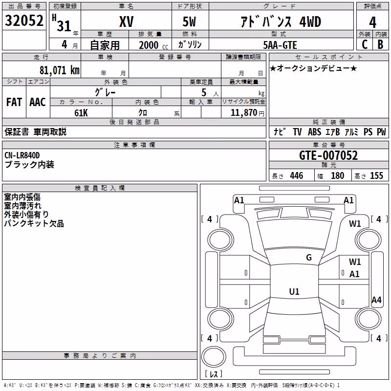 SUBARU XV