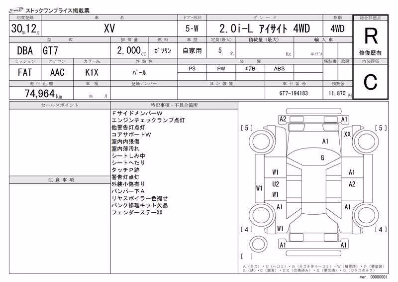 SUBARU XV