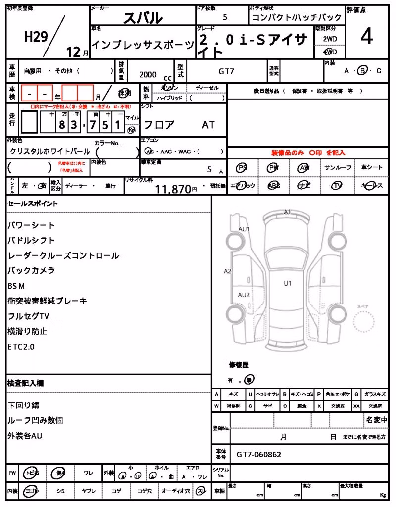SUBARU XV