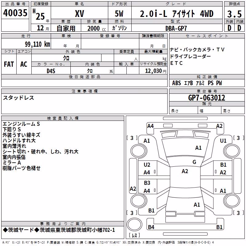 SUBARU XV