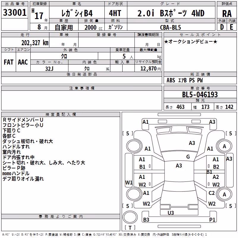 SUBARU LEGACY B4
