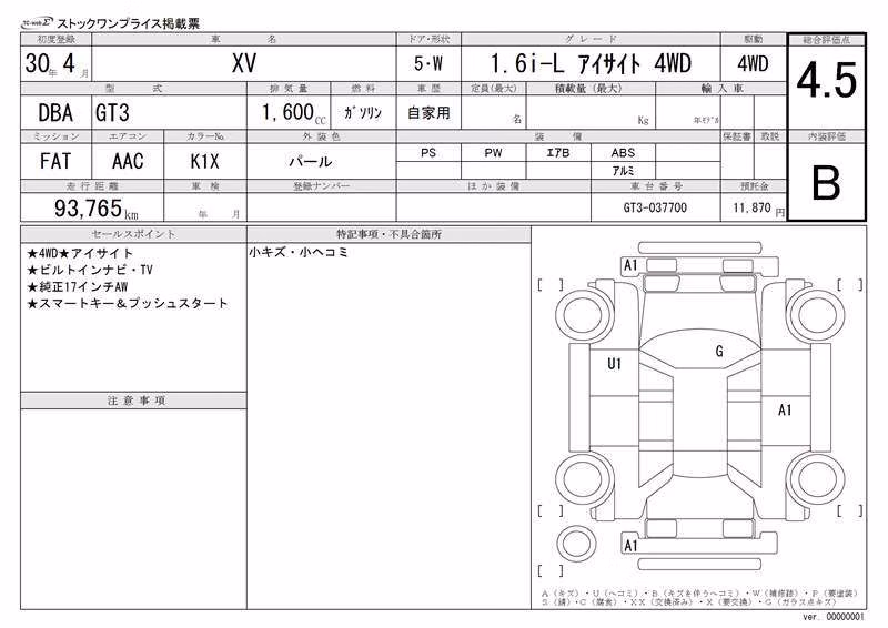 SUBARU XV