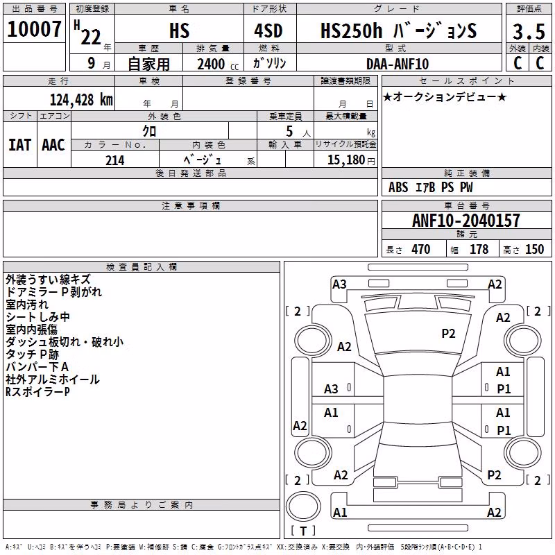 LEXUS HS250H