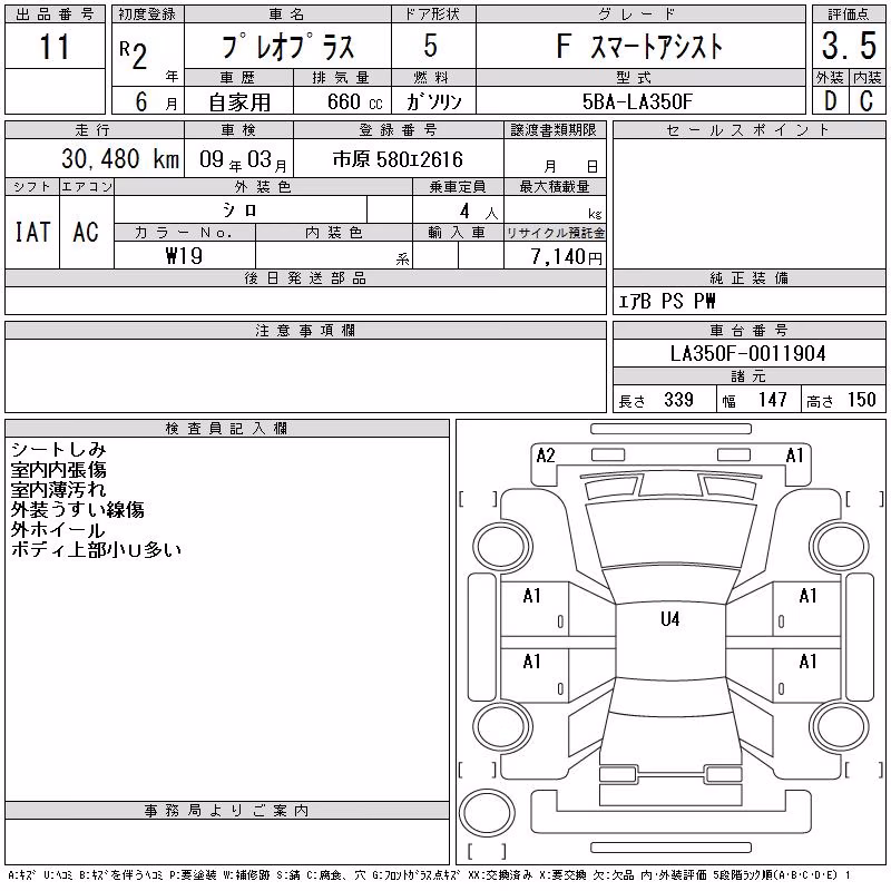 SUBARU PLEO PLUS