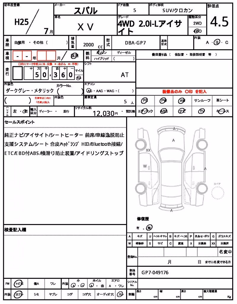 SUBARU XV