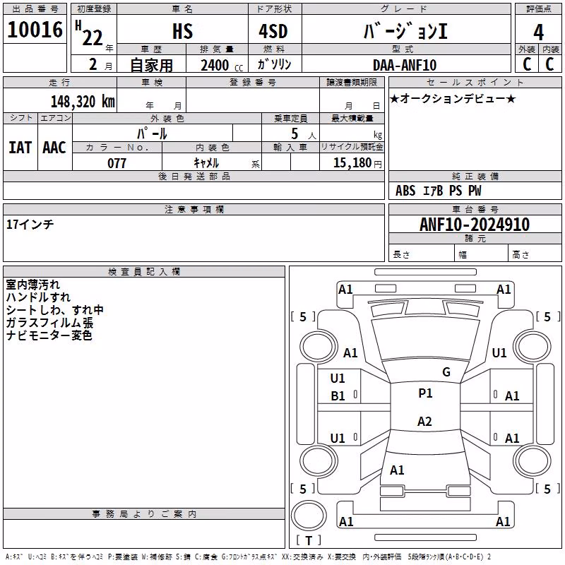 LEXUS HS250H