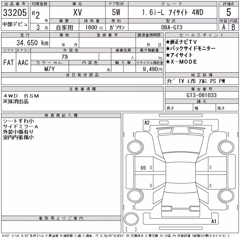 SUBARU XV