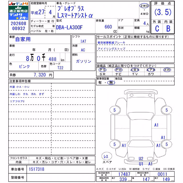 SUBARU PLEO PLUS
