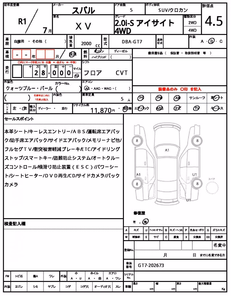 SUBARU XV