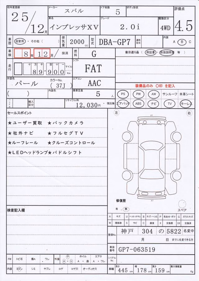 SUBARU XV