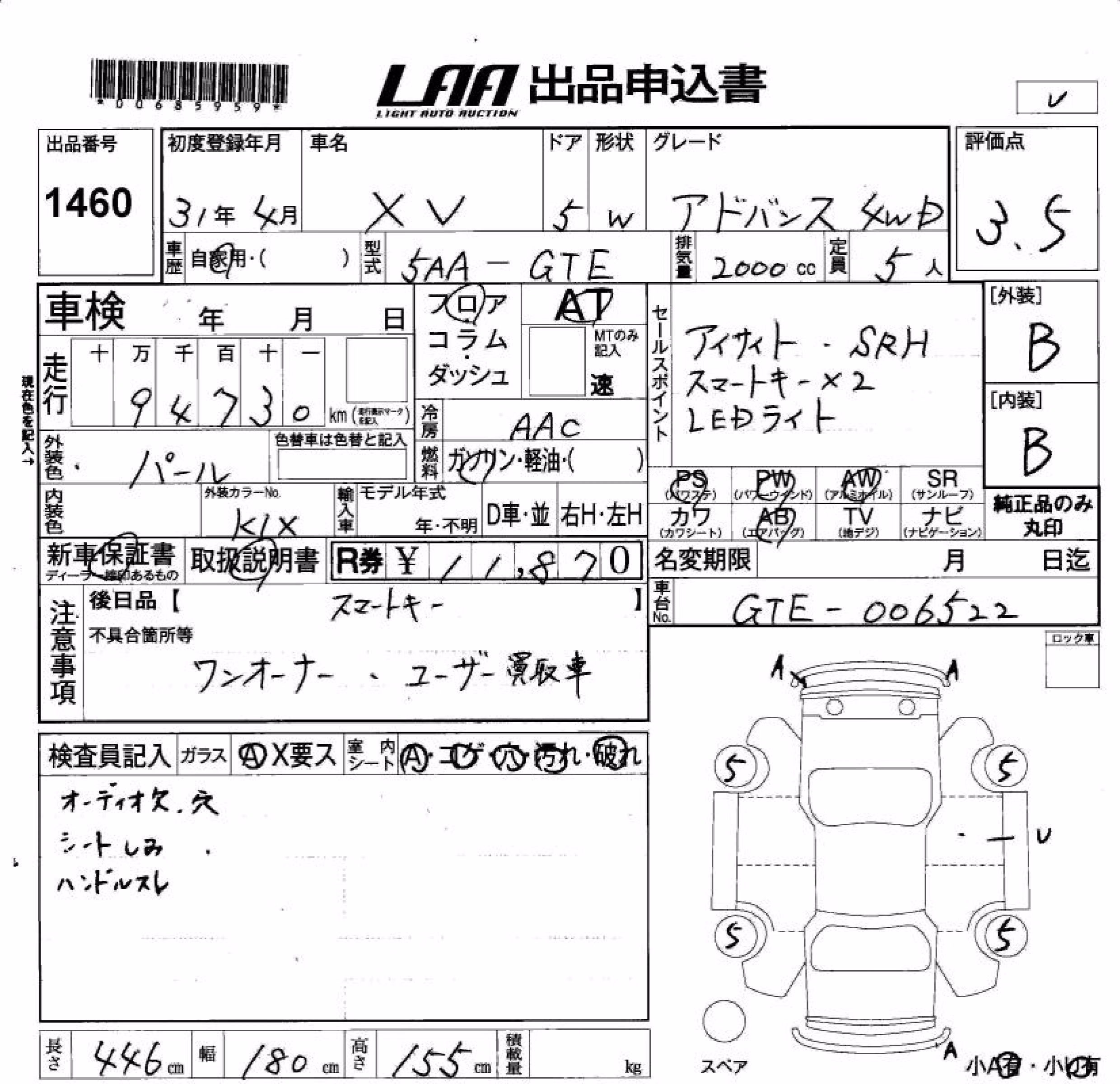 SUBARU XV