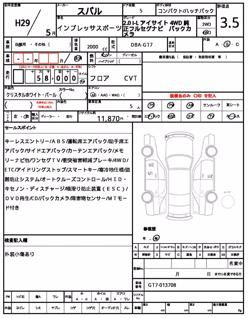SUBARU XV
