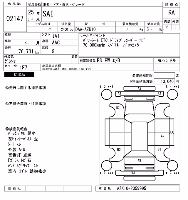 TOYOTA SAI