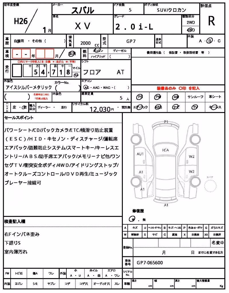SUBARU XV