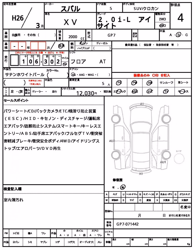SUBARU XV