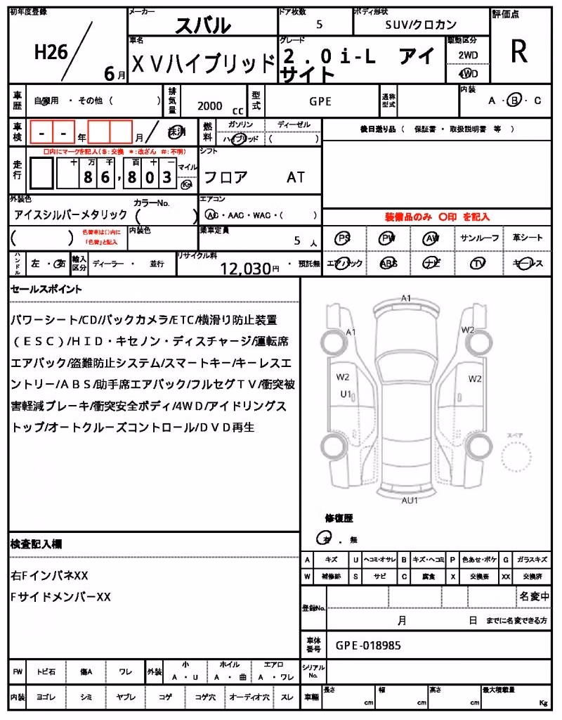 SUBARU XV