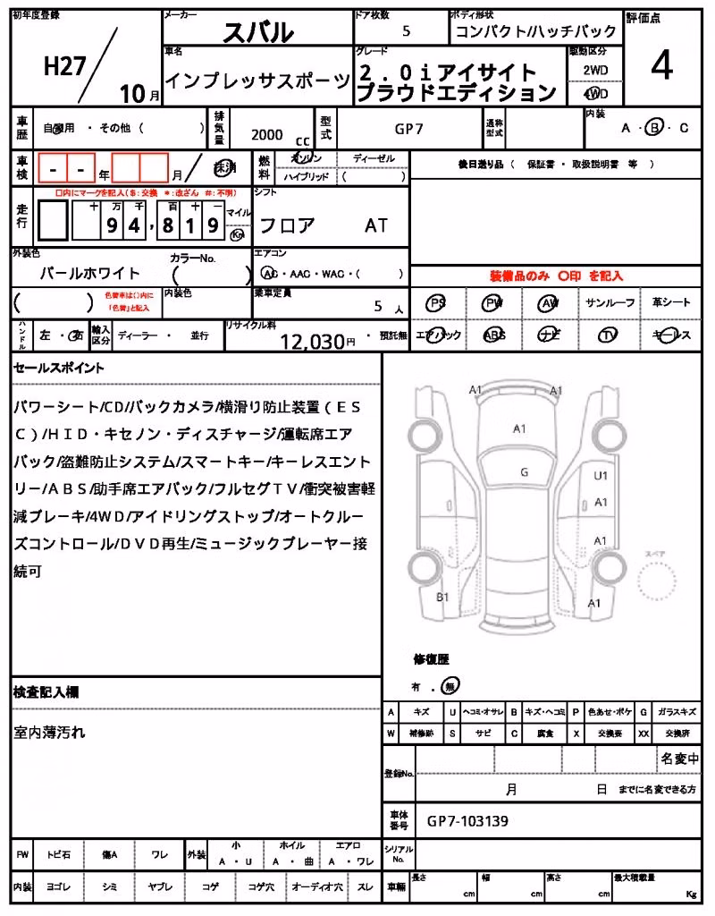 SUBARU XV