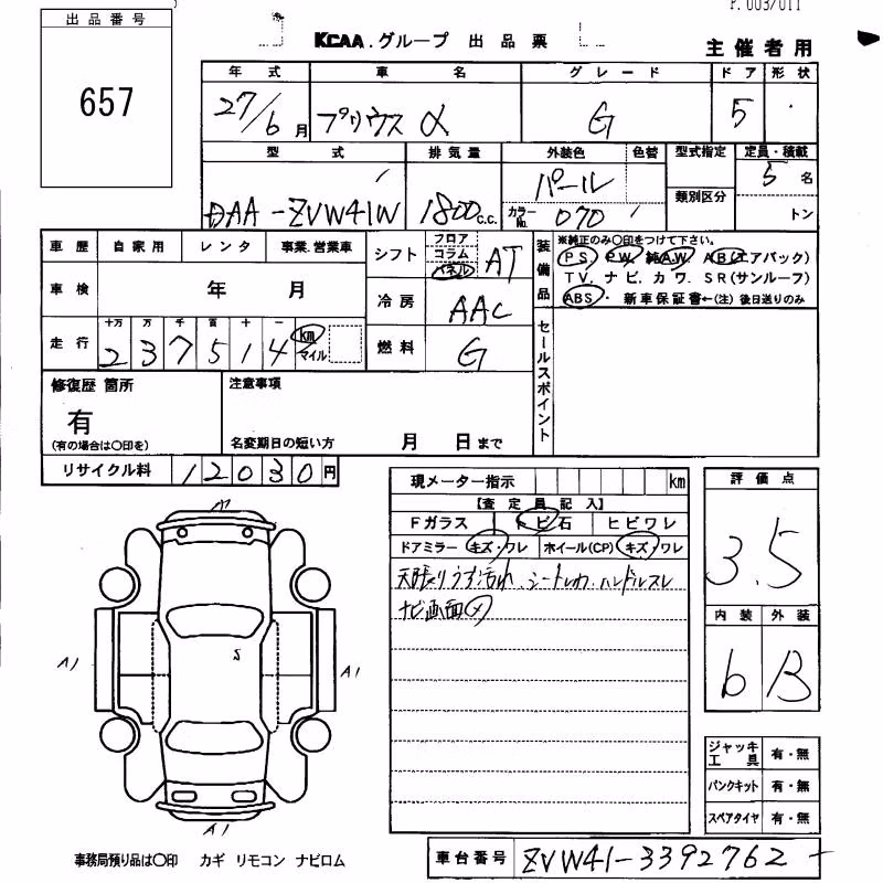 TOYOTA PRIUS ALPHA