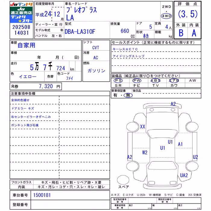 SUBARU PLEO PLUS