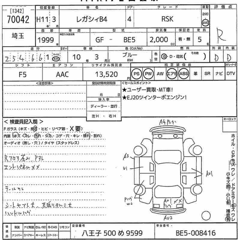 SUBARU LEGACY B4