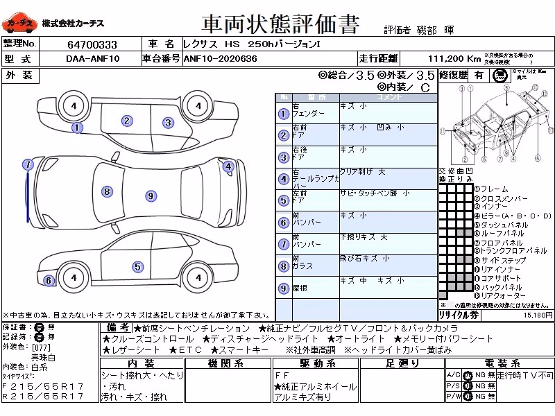 LEXUS HS250H