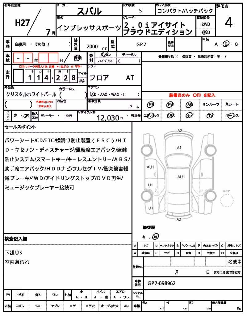 SUBARU XV