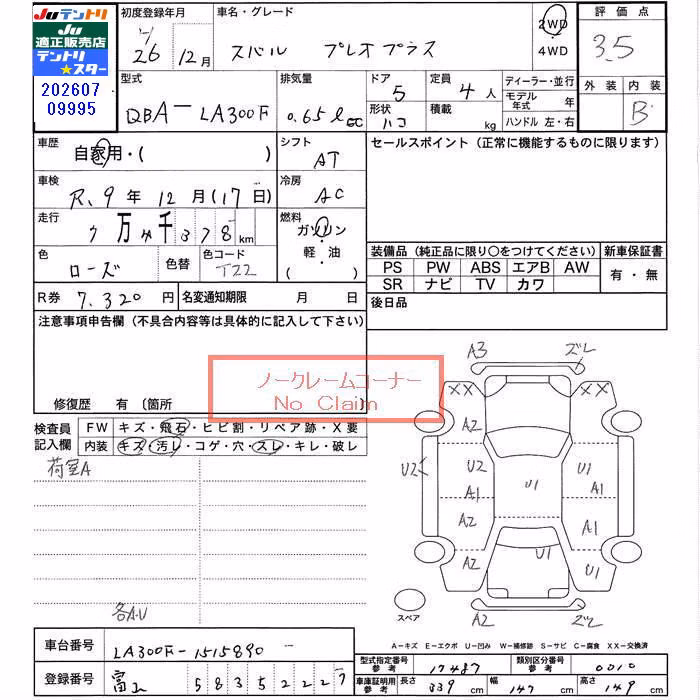 SUBARU PLEO PLUS