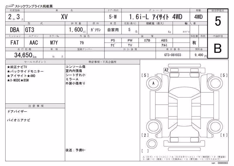 SUBARU XV