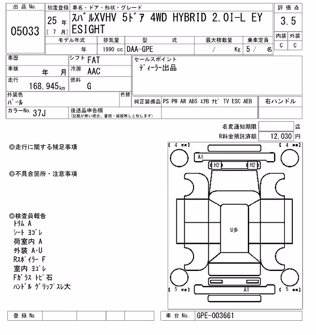 SUBARU XV