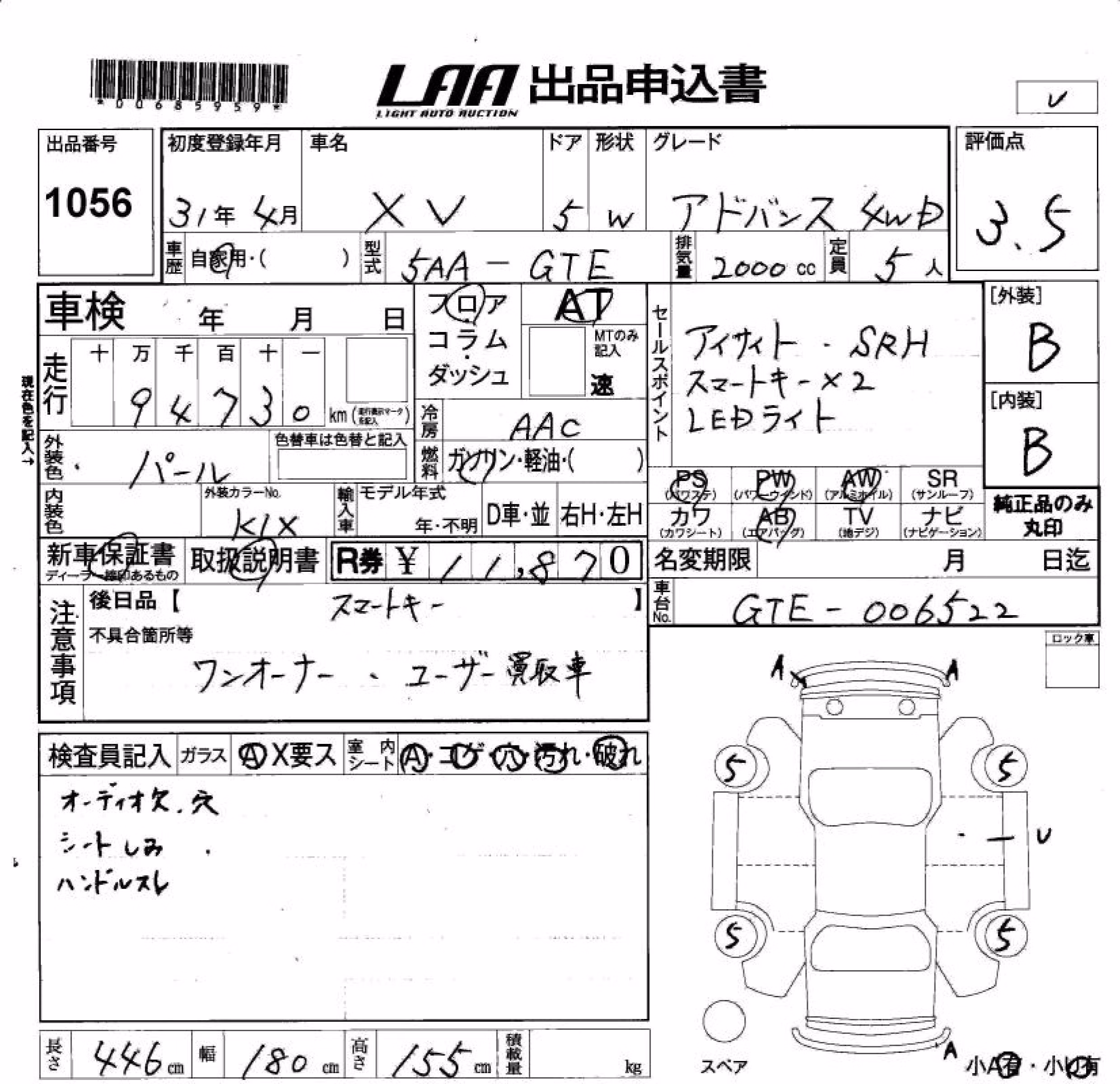 SUBARU XV