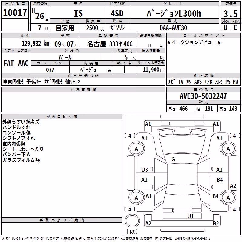 LEXUS IS300H