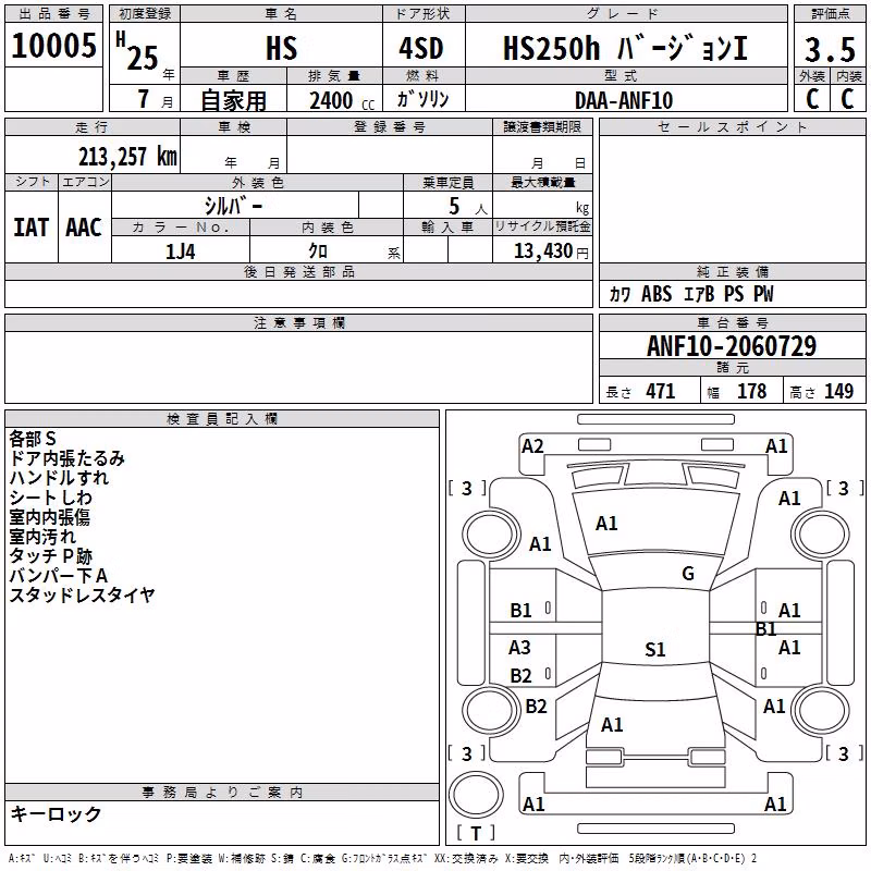 LEXUS HS250H