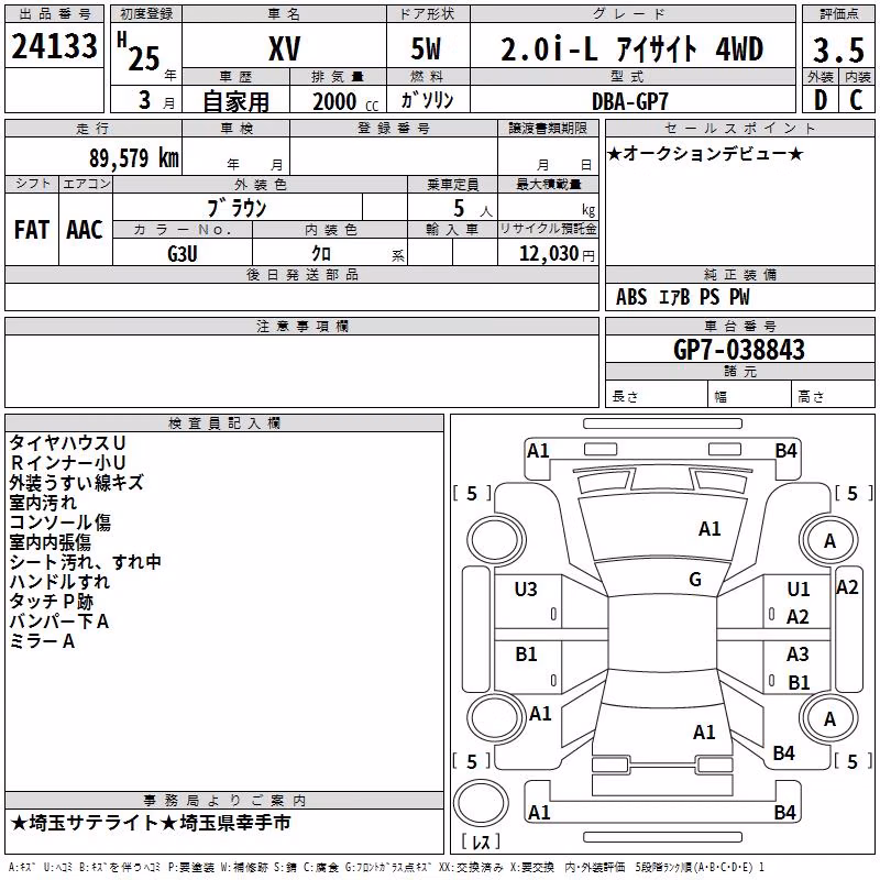SUBARU XV