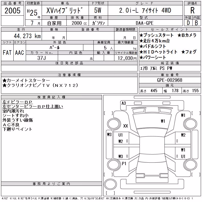 SUBARU XV