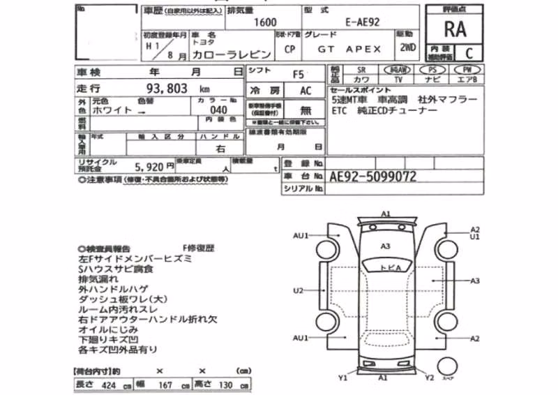 TOYOTA COROLLA LEVIN