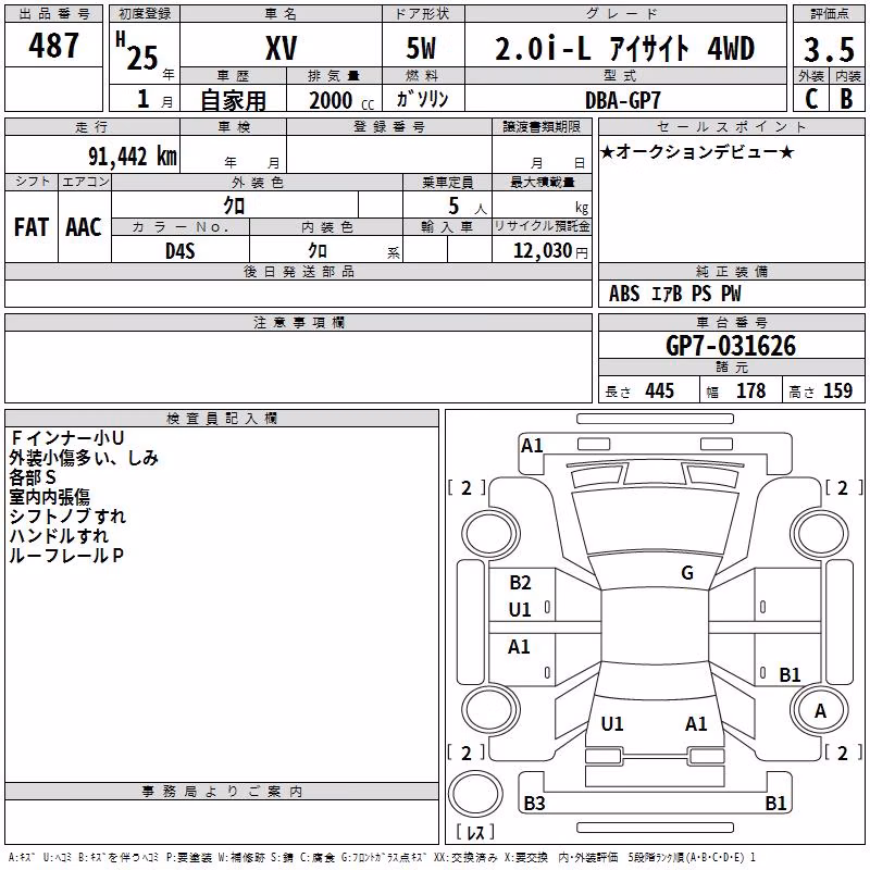 SUBARU XV