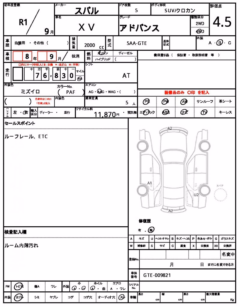 SUBARU XV