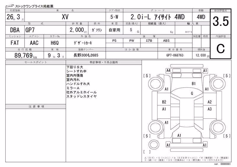 SUBARU XV