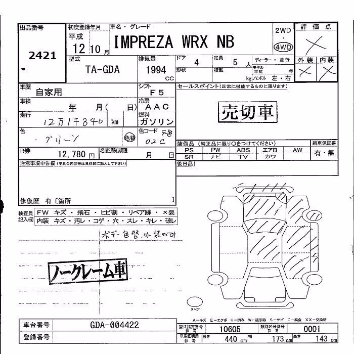 SUBARU IMPREZA WRX