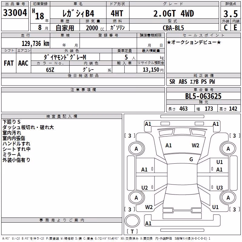 SUBARU LEGACY B4