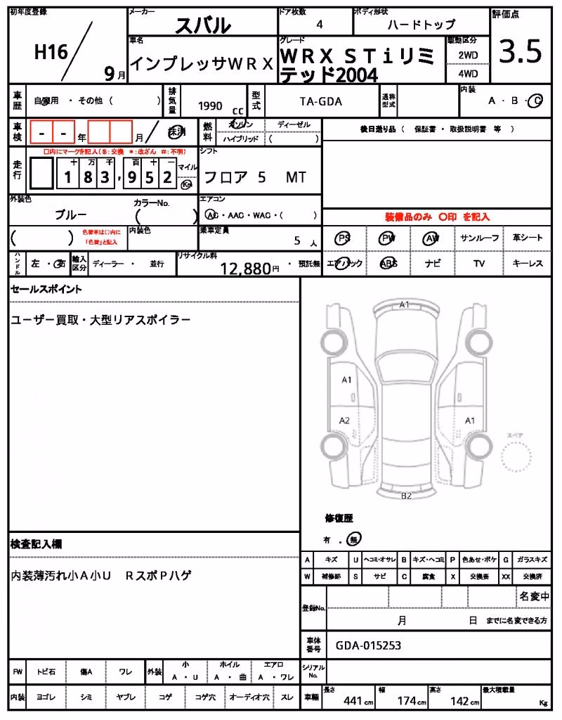SUBARU IMPREZA WRX