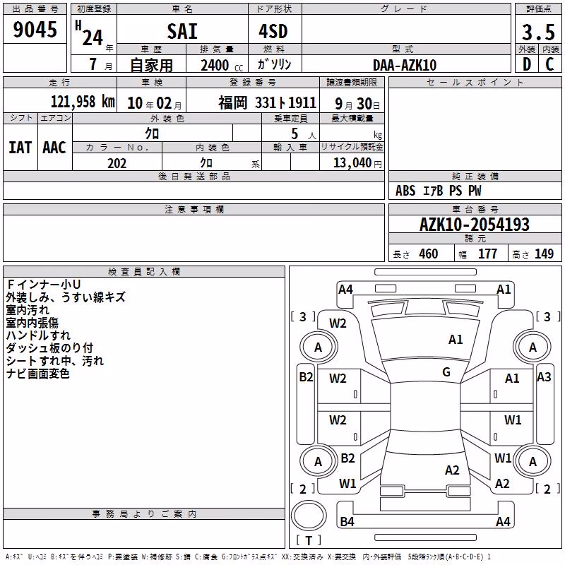 TOYOTA SAI