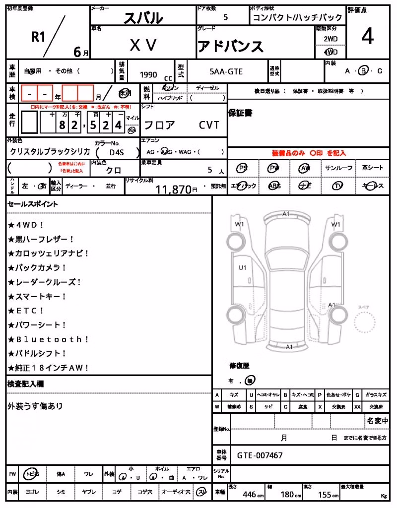 SUBARU XV